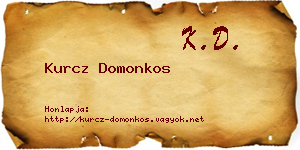 Kurcz Domonkos névjegykártya